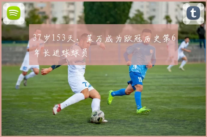 37岁153天，莱万成为欧冠历史第6年长进球球员